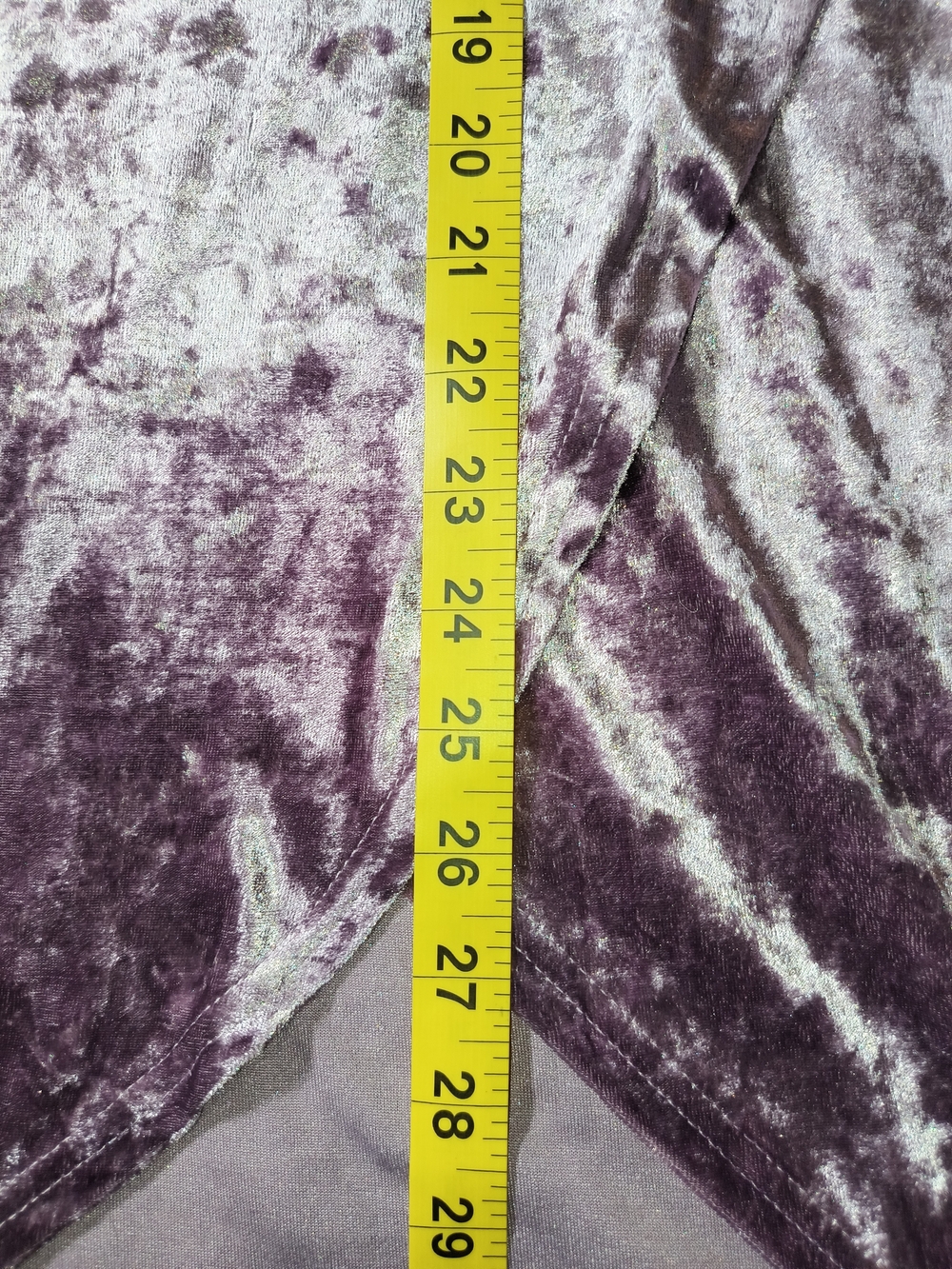 Lavender Purple Crushed Velvet Wrap Midi Dress Tulip Hem S Y2K Whimsigoth Party - Picture 7 of 8